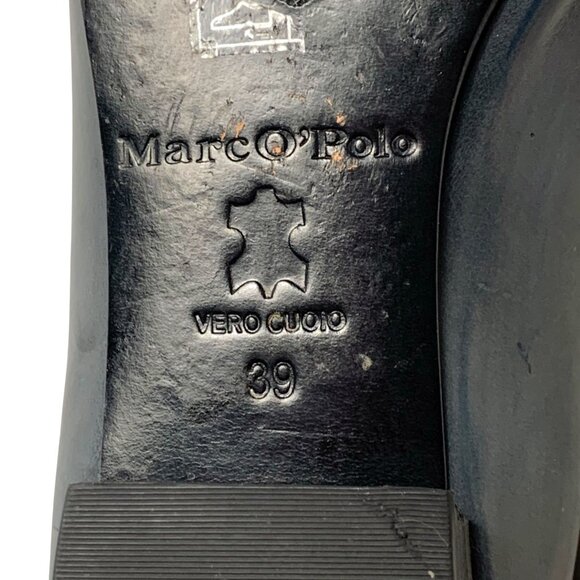 Marc O'Polo Stockholm Smoky Blue Leather Pointed Toe Flats - Picture 5 of 12